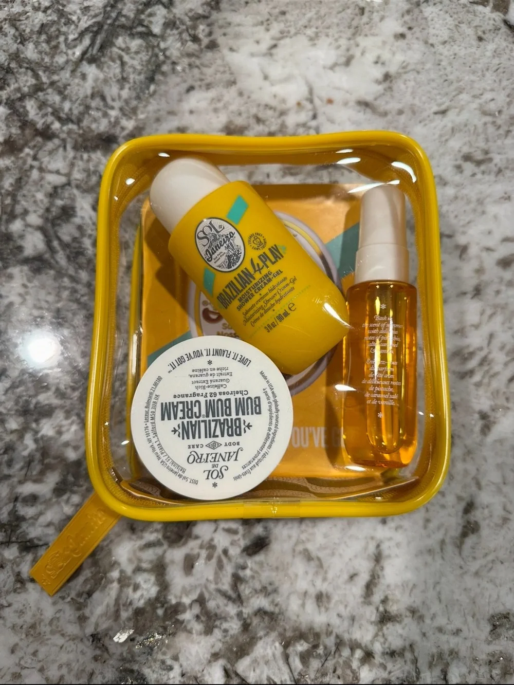Sol de Janeiro Yellow Travel Bath & Body Set with Brazilian Bum Bum Cream